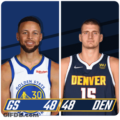 Stephen Curry And Nikola Jokic Standing Together GIF
