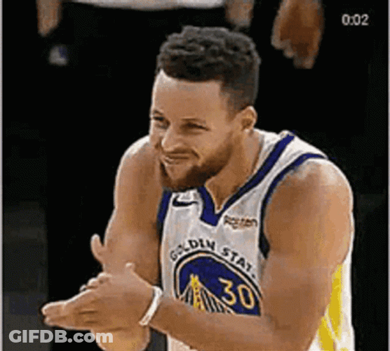 Stephen Curry Wide Grin Applauding GIF