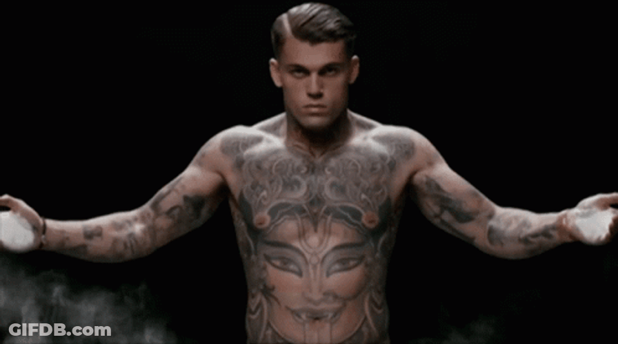 Stephen James Mixing Powders Black White GIF
