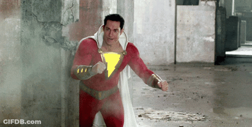 Stepping Back Shazam GIF