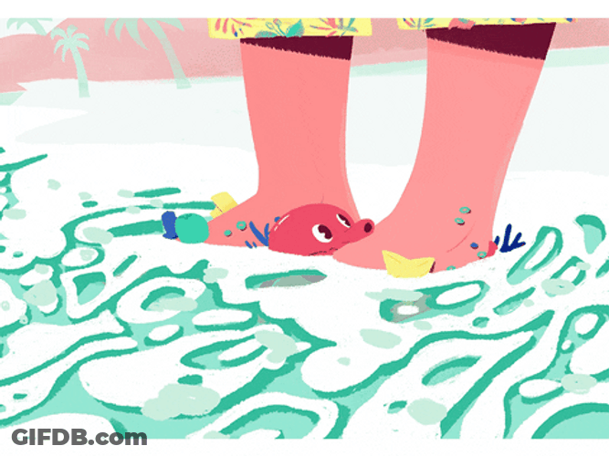 Stepping On The Waves By The Sea GIF