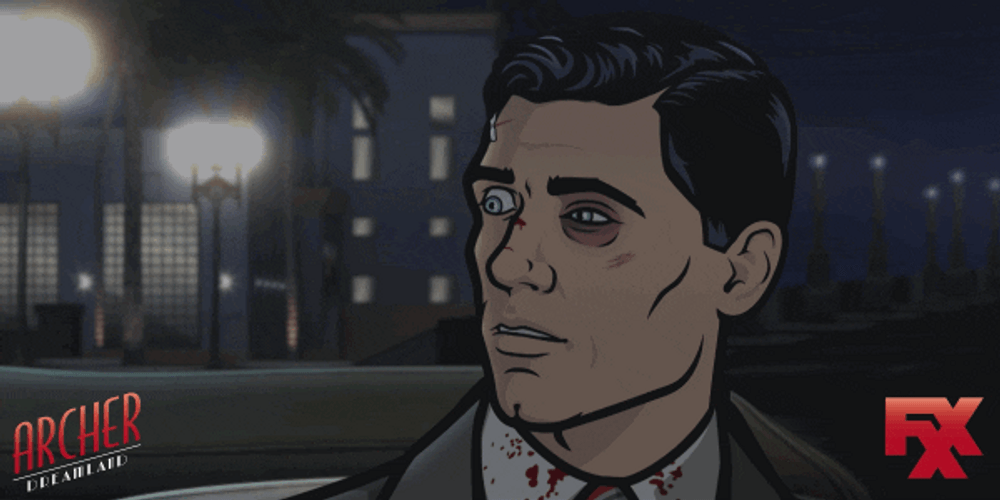 Sterling Archer Beaten Up GIF