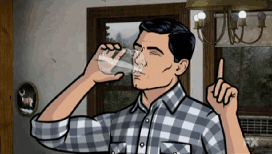 Sterling Archer Drinking Water GIF