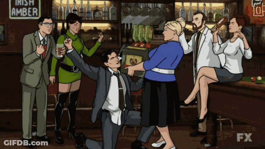 Sterling Archer Partying GIF