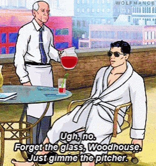 Sterling Archer Takes The Pitcher GIF