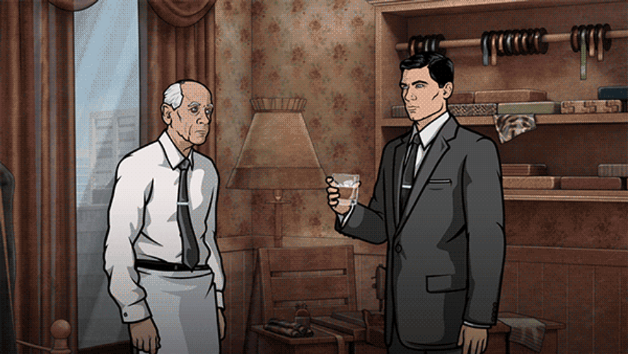 Sterling Archer Taking A Shot GIF