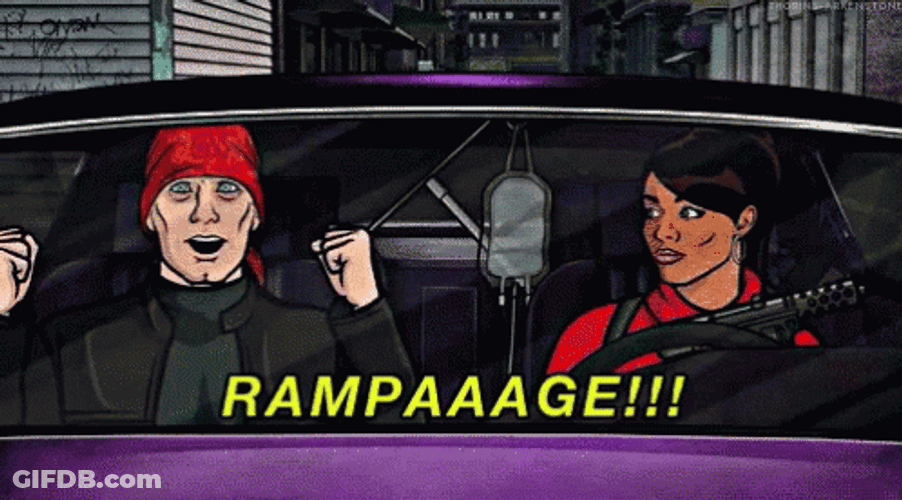 Sterling Archer With Lana Kane Rampage GIF