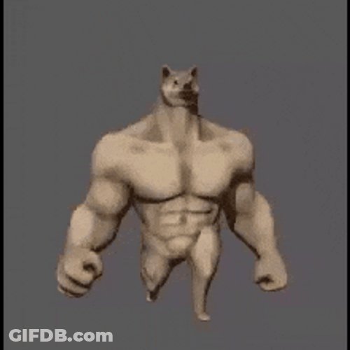 Steroids Buff Muscle Doge GIF