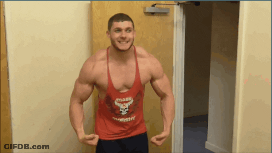 Steroids Teen Body Builder Muscle Flex GIF