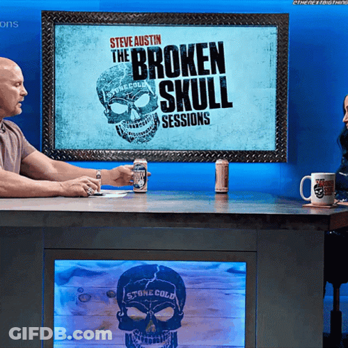 Steve Austin Stone Cold Beer Cheers Broken Skull GIF