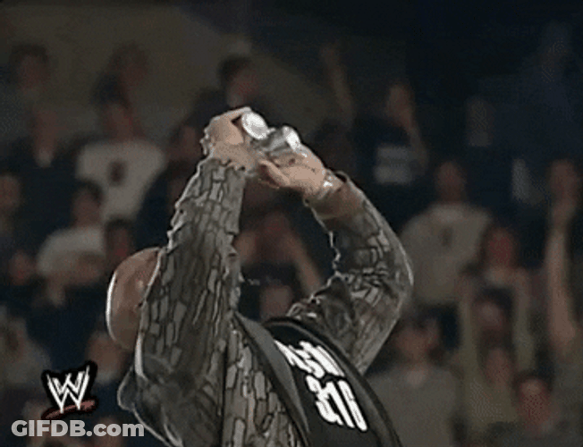 Steve Austin Stone Cold Chugging Beer GIF