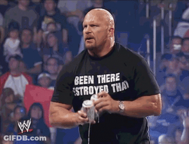 Steve Austin Stone Cold Drinking Beers GIF