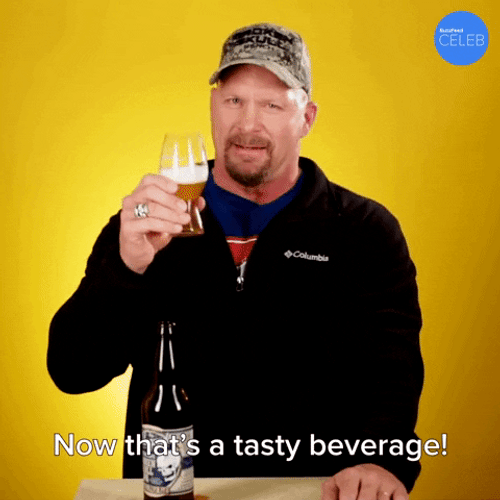 Steve Austin Stone Cold Tasty Beer GIF