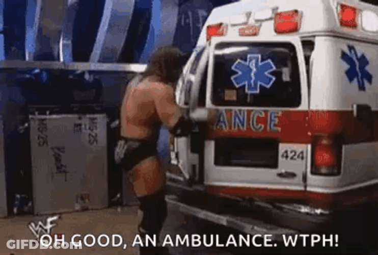 Steve Austin Wambulance Surprise Attack GIF