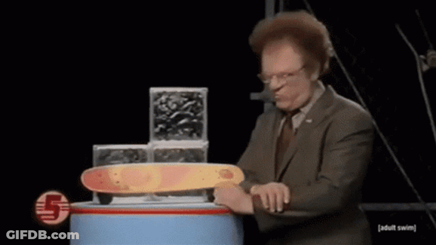 Steve Brule Falling Off The Skateboard GIF