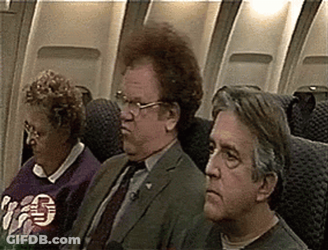 Steve Brule Sitting In The Airplane GIF