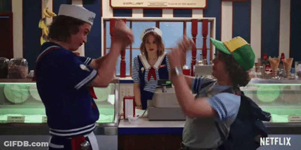 Steve Harrington Dustin Henderson GIF