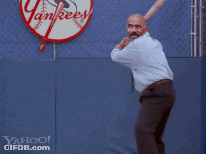 Steve Harvey Baseball Bat GIF