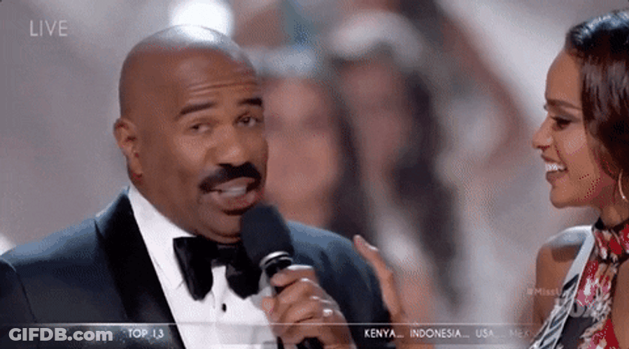 Steve Harvey Miss Universe Joke GIF