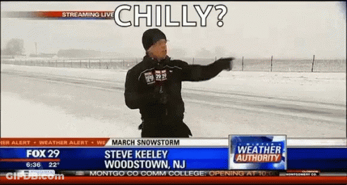 Steve Keely Reporting From Woodstown NJ On Weather Authority GIF