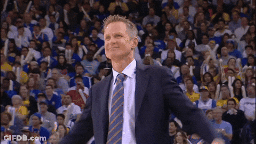 Steve Kerr Cheering Up His Team GIF