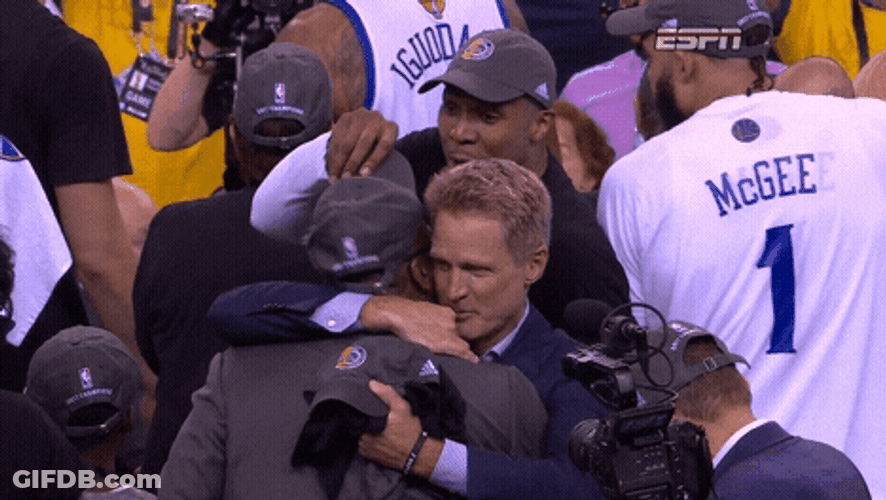 Steve Kerr Comforting By Hugging GIF