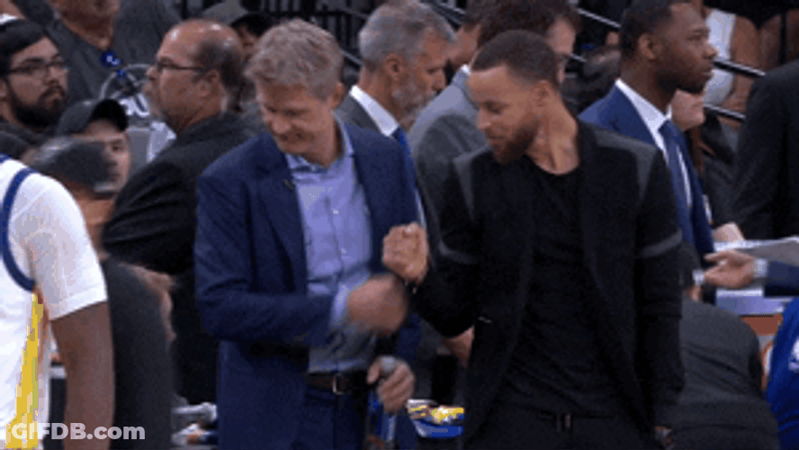 Steve Kerr Fist Bump Stephen Curry GIF
