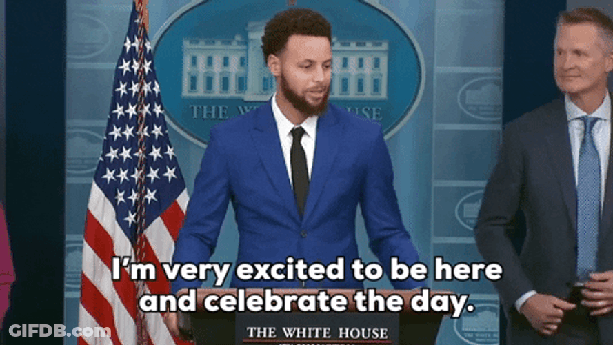 Steve Kerr Proudly Stand Beside Stephen Curry GIF