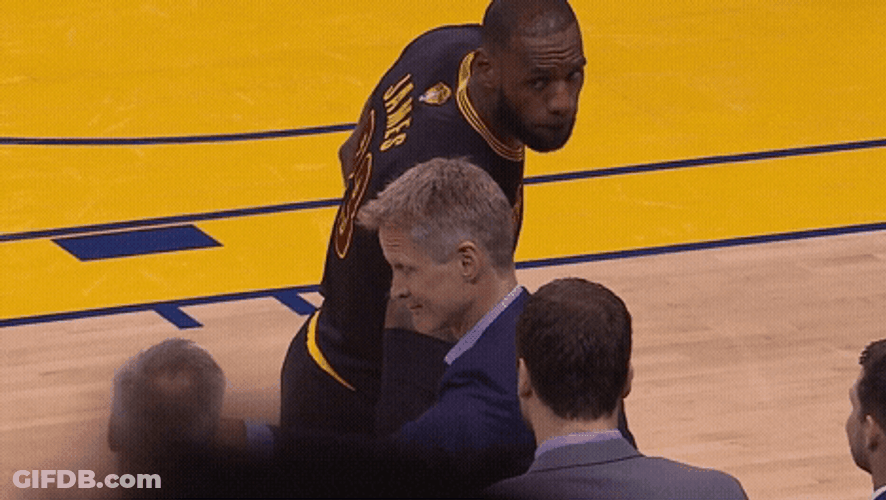 Steve Kerr Tapping Lebron James Back GIF