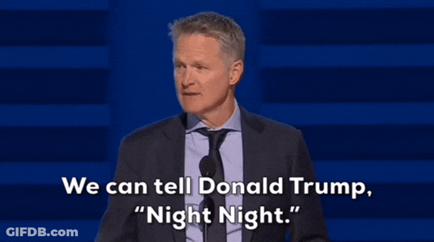 Steve Kerr Telling Donald Trump Night Night GIF