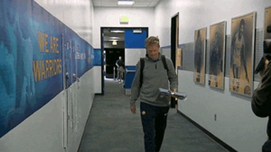 Steve Kerr Walking On Lobby GIF
