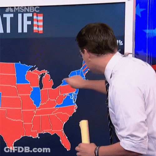 Steve Kornacki Encircling And Surveying Through The Map GIF