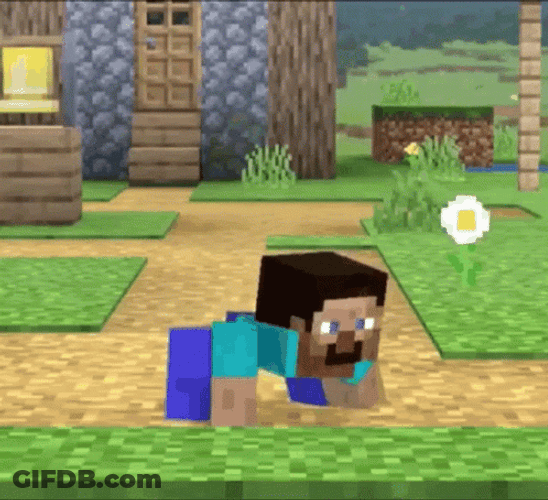Steve Minecraft Crawling GIF
