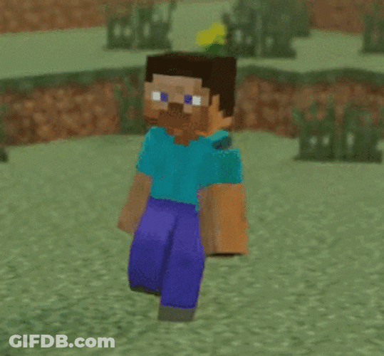Steve Minecraft Garden Dancing GIF