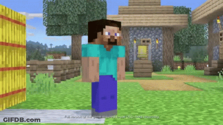 Steve Minecraft Walking On Dirt GIF