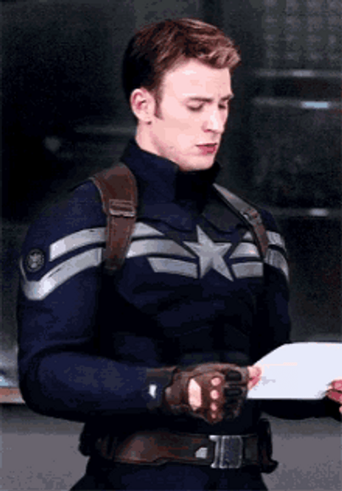 Steve Rogers Captain America Reading Look Side GIF