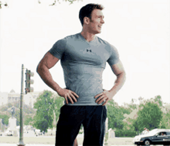 Steve Rogers Chris Evans Tired Happy Smile GIF