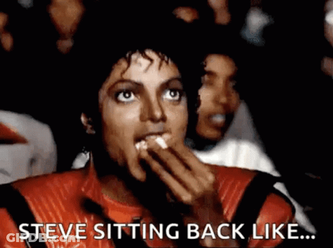 Steve Sitting Back Like GIF