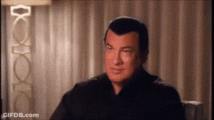 Steven Seagal Interview Smile GIF