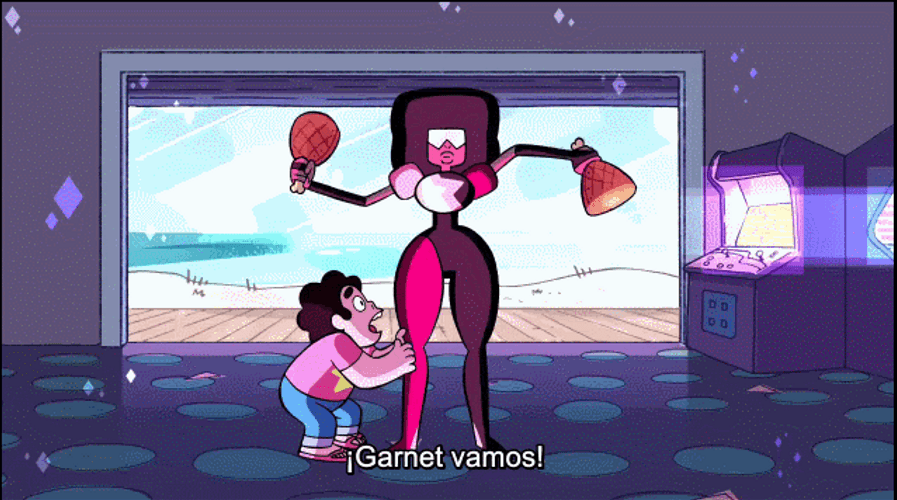 Steven Trying To Move Garnet GIF