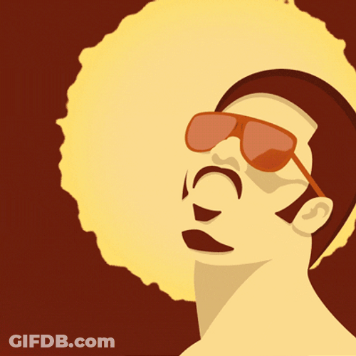 Stevie Wonder Afro Orange Aesthetic GIF