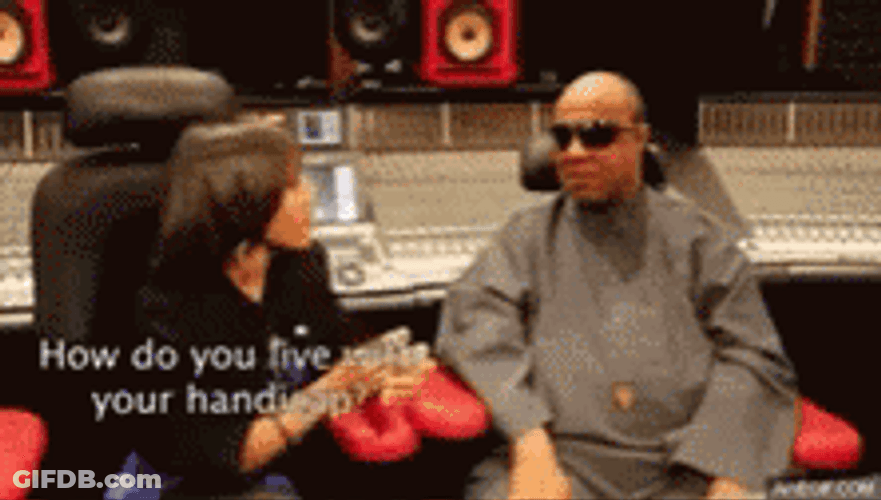 Stevie Wonder Funny Handicap Joke GIF