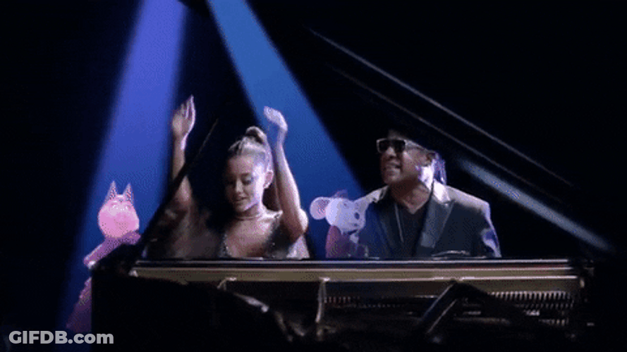Stevie Wonder Lotus Beth Ariana Grande Happy Birthday GIF