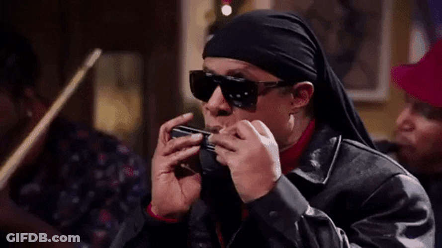 Stevie Wonder Playing Harmonica GIF