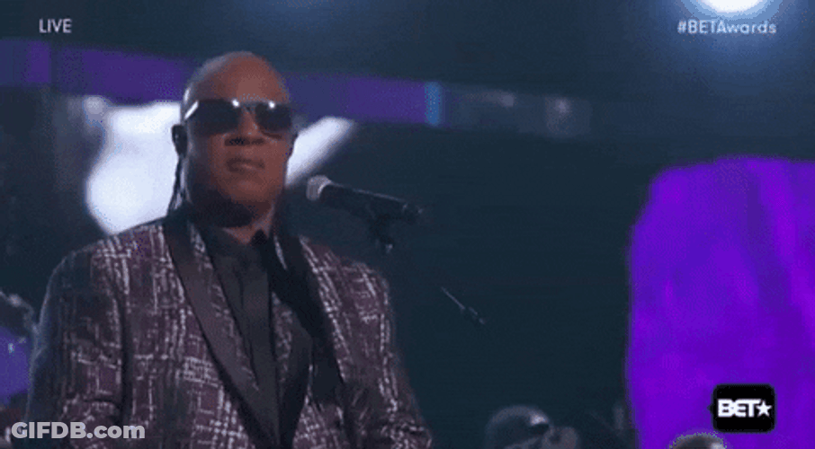 Stevie Wonder Shaking Head GIF