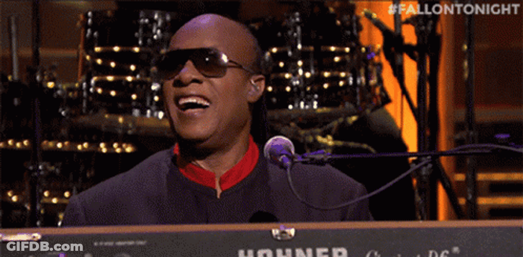 Stevie Wonder Singing Happily GIF