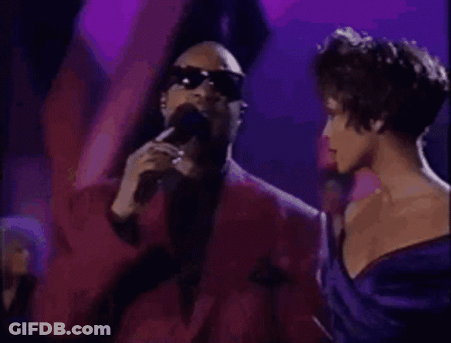 Stevie Wonder With Whitney Houston GIF