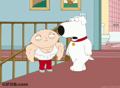 Stewie And Brian Standing On Stairs GIF