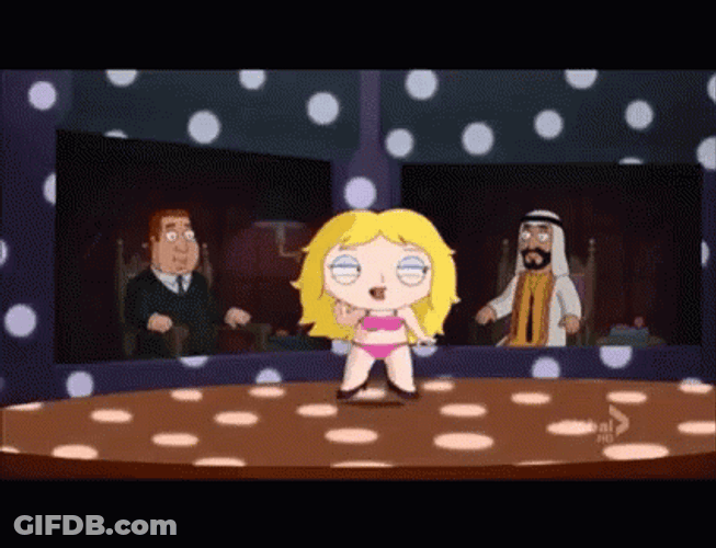 Stewie Dancing As A Girl On Small Stage GIF