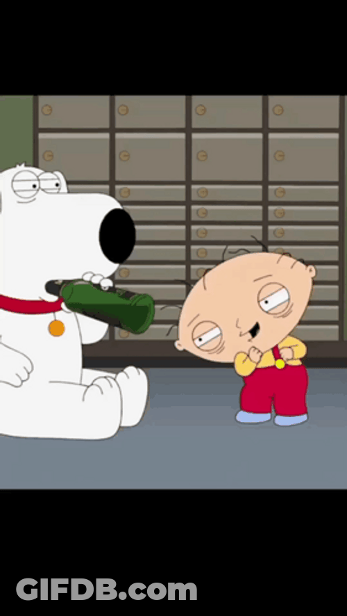 Stewie Dancing Beside Brian Griffin GIF